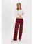 Coool Wide Leg Kareli Kumaş Pijama Pantolon Geniş Bol Paça Beli Cepli Lastikli Normal Bel D9547AX25SP 6
