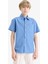 Erkek Çocuk Oversize Geniş Kalıp Polo Yaka Kısa Kollu Gömlek E5832A825HS 10