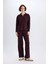 Wide Leg Geniş Paça Eşofman Altı Normal Bel Fitilli Kaşkorse Kumaş Basic Düz B2405AX25SP 9