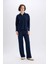 Wide Leg Geniş Paça Eşofman Altı Normal Bel Fitilli Kaşkorse Kumaş Basic Düz B2405AX25SP 6