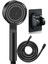 Şık Siyah Çok Fonksiyonlu Banyo Duş Seti, 1,5 M Hortum ve Yapışkanlı Mafsal 1