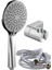 3'ü 1 Arada Çok Fonksiyonlu Banyo Duş Başlığı ve 1,5m Örgülü Hortum Seti 1