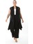 Kadın Büyük Beden Asimetrik Kesim Yelek Esnek Viskon Hırka 25005 Siyah 1