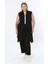 Kadın Büyük Beden Asimetrik Kesim Yelek Esnek Viskon Hırka 25005 Siyah 3