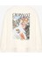 Kruvasan Baskılı Oversize Sweatshirt Ekru 2