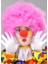 Pembe Renk Kıvırcık Afro Bonus Peruk Takma Saç ve Kırmızı Burun Seti - Lisinya 1