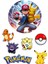 Yenilebilir Yuvarlak Pasta ve Figür Resim Baskısı Şekerli Kağıt Pokemon Temalı 20 1