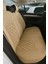 Honda Civic Euro Hatchback 2003-2005 -5 Kapı Makyaj Koltuk Minderi Koyu Bej Deri Beyaz Desen 2