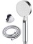 5 Fonksiyonlu Beyaz Duş Başlığı Seti, Hortum, Askı, Mafsal ile Tam Takım 1