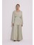 Bağlamalı Dökümlü Kimono Pastel Yeşil 2