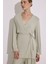Bağlamalı Dökümlü Kimono Pastel Yeşil 4