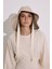 Kordon Detaylı Geniş Şapka Bej 1