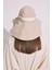 Kordon Detaylı Geniş Şapka Bej 4