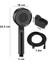 5 Fonksiyonlu Siyah Duş Başlığı Seti, 150 cm Hortum ve Askı Aparatı ile 3