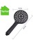 Şık Siyah 3 Fonksiyonlu Duş Başlığı, Banyo Konforu Için Mükemmel Seçim 2
