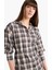 Oversize Geniş Kalıp Kareli Flanel Uzun Kollu Gömlek 4