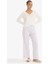 Regular Fit Uzun Boy Gofre Dokulu Pijama Altı-Fall in Love F8935AX25HS 4