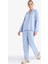 Pijama Takımı Regular Fit Desenli Uzun Kollu Üst Uzun Alt-Fall in Love F9824AX25AU 2