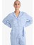 Pijama Takımı Regular Fit Desenli Uzun Kollu Üst Uzun Alt-Fall in Love F9824AX25AU 4