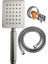 Krom Paslanmaz Duş Seti Siyah Hortum ve Mafsal ile Kolay Kullanım 1