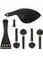 El Oyma Ebony Keman Aksesuarları 4 Parçalı Rölyef Çiçek Kuyruk Yayını, Pegs, Chinrest ve Endpin (Yurt Dışından) 1