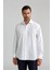 Erkek Regular Fit Klasik Yaka Duble Manşet Cepsiz Beyaz Gömlek GMKLS1KC224007_D01 1