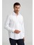 Erkek Regular Fit Klasik Yaka Duble Manşet Cepsiz Beyaz Gömlek GMKLS1KC224007_D01 5