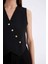 Fitted Vücuda Oturan V Yaka Crop Çapraz Düğmeli Blazer Yelek D3159AX24AU 15