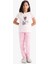 Kız Çocuk Pijama Takımı Bisiklet Yaka Baskılı Kısa Kollu Üst Uzun Alt E0540A825SM 10