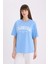 Oversize Geniş Kalıp Bisiklet Yaka Baskılı Kısa Kollu Tişört E5056AX25SP 9