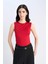 Slim Fit Dar Kesim Bisiklet Yaka Basic Düz Kırmızı Atlet E9046AX25SP 16