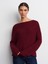 10804 Kayık Yaka Basic Triko Kazak-Bordo 1
