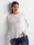 32090 Uzun Kollu Peplum Top-Ekru 1