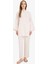 %100 Keten Straight Fit Beli Lastikli Cepli Pantolon D4388AX25SM 12