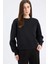 Boxy Fit Bisiklet Yaka Basic Düz Kalın Sweatshirt E9616AX25SP 10