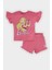 Kız Bebek Barbie 2'li Takım Kısa Kollu Tişört Beli Lastikli Şort E9128A525SM 6