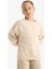 Kız Çocuk Oversize Geniş Kalıp Bisiklet Yaka Baskılı Sweatshirt E6755A825AU 12