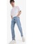 %100 Pamuk 90's Slim Fit Dar Kalıp Yüksek Bel Dar Paça Kar Yıkamalı Jean Pantolon F0161AX25SP 10