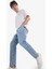 %100 Pamuk 90's Slim Fit Dar Kalıp Yüksek Bel Dar Paça Kar Yıkamalı Jean Pantolon F0161AX25SP 12