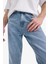 %100 Pamuk 90's Slim Fit Dar Kalıp Yüksek Bel Dar Paça Kar Yıkamalı Jean Pantolon F0161AX25SP 16