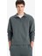 Boxy Fit Dik Yaka Yarım Fermuarlı Skuba Dalgıç Kumaş Sweatshirt E9363AX25AU 9