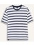 %100 Pamuk Boxy Fit Rahat Kesim Bisiklet Yaka Çizgili Kısa Kollu Tişört E1160AX25AU 15