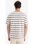 %100 Pamuk Boxy Fit Rahat Kesim Bisiklet Yaka Çizgili Kısa Kollu Tişört E1160AX25AU 14