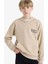 Erkek Çocuk Baskılı Kapüşonlu İçi Yumuşak Tüylü Okul Sweatshirt E9582A825AU 7
