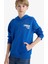 Erkek Çocuk Kapüşonlu Baskılı İçi Yumuşak Tüylü Okul Sweatshirt E9579A825AU 7