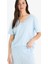 Regular Fit Pijama Takımı Kısa Kollu V Yaka Üst Beli Lastikli Uzun Alt-Fall in Love E9831AX25SM 10
