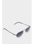 Erkek Küçük Oval Gri Metal Çerçeve Füme Cam UV Güneş Gözlüğü F0494AXNS 6