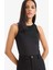Slim Fit Dar Kesim Halter Yaka Basic Düz Çıtçıtlı Body F0357AX25SM 7
