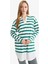 Regular Fit Polo Yaka Çizgili Uzun Kollu Sweatshirt Tunik D2183AX25AU 8