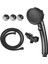 5 Fonksiyonlu Duş Başlığı ve Askı, 1,5m Siyah Örgülü Hortum, 3'lü Set 1